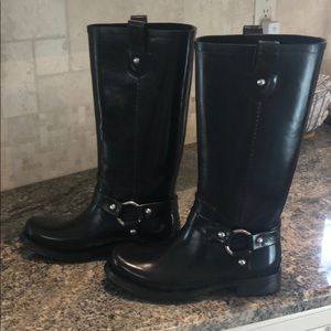 Black patent leather Michael Kors  rain boots